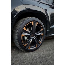 OEM Cupra Ateca ile Uyumlu Jant Kaplama Sticker Set Metali̇k Mat Bakir