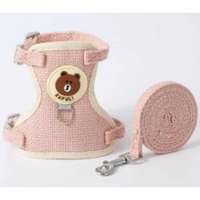 OEM Floriashopping Yeni Sevimli Kaçış Önleyici Kedi Yürüyüş Vücut Tasmaları Pembe M