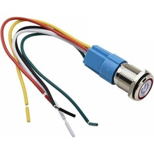 OEM Alkatronik 16MM Ledli Kablolu Push Tip Metal Button 12V 16MM 1no 1nc Spdt On Off Su Geçirmez Paslanmaz Çelik
