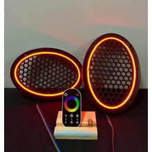 OEM Dokunmatik Kumandalı Neon Işıklı Oval Hoparlör Kapağı 1 Takım (2 Adet) 6x9
