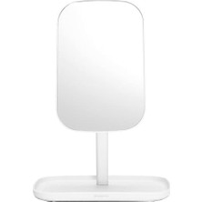 TeknoKapsül Brabantia Renew 360° Ayarlanabilir Makyaj Banyo Aynası Stand ve Depolama Tepsisi (Beyaz) Makyaj Için Kaymaz Tepsi Seti, Takı, Tıraş Aksesuarları