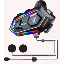 OEM Y20 Max Motorsiklet Intercom Su Geçirmez Kask 2 Kişi Telsiz Bağlantılı Intercom Rgb Intercom