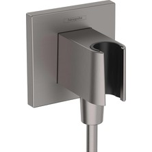 TeknoKapsül Hansgrohe El Tipi Duş Duvar Prizi 1/2 "fırçalanmış Siyah Krom, 26889341 Dişli Bağlantısı