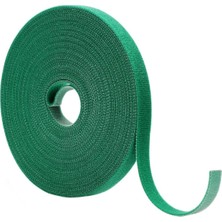 OEM Naylon Bahçe Bitki Bağlama Bandı, Yeşil, Cırt Cırt, 1 cm x 10 Metre, Sera ve Bahçe Işleri Için