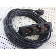 OEM Multi-Let Siyah 3'lü 10 M (10 Metre) Uzatma Kablosu Topraklı Çocuk Korumalı,siyah