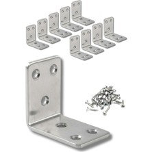 OEM L Köşebent Mobilya Duvara Sabitleme Aparatı, 45X45X30 Mm, 2 mm Kalınlık, Vidalı, 10 Adet