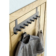 OEM Metal Mat Siyah Kapı Arkası Askılık – 8 Kancalı Amerikan Tipi Organizer Askı, Banyo ve Oda Kapıları Için Pratik Askılık, Delmeden Montajlı Kapı Arkası Askı (Siyah)