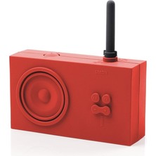 TeknoKapsül Lexon LA42 Tykho Retro Fm Radyo - Tasarım Ödüllü Taşınabilir Radyo - Islak Elle Kullanıma Uygun Silikon Kaplama - Kırmızı