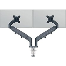TeknoKapsül Leitz Ergo Yerden Tasarruf Sağlayan, Bilgisayar ve Laptop Için Ikili Monitör Kolu, 65370089, Gri