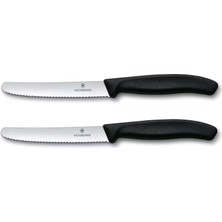 TeknoKapsül Victorinox Mutfak Bıçağı Seti, 2 Adet (11 Cm, Ekstra Keskin Dalgalı Kesim, Sofra Bıçağı, Ergonomik Sap, Bulaşık Makinesinde Yıkanabilir)