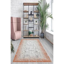 TeknoKapsül Pelangi Kırmızı Nakış Işlemeli Eskitme Yıkanabilir Kaymaz Taban Leke Tutmaz Modern Salon Halısı ve Yolluk, Kırmızı 160 x 350, 74571053160350728