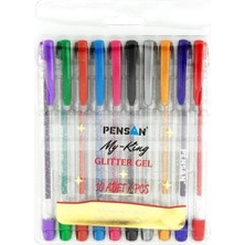 OEM My-Kıng Simli Jel Kalem 10LU Set - PE02227JK00S10