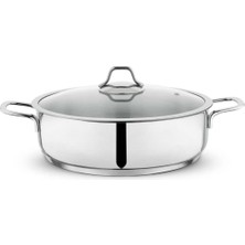 TeknoKapsül Schafer Held Çelik Basık Tencere-28 Cm-2 Prç.-Inox