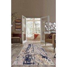 TeknoKapsül Pelangi Gri Batik Desen Renk Geçişli Yıkanabilir Kaymaz Taban Leke Tutmaz Modern Salon Halısı ve Yolluk, Indigo-Gri 160 x 250, 74571211160250728