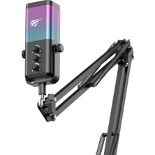 Havit Gamenote GK65 Pro Rgb Oyuncu ve Yayıncı Mikrofonu - 192KHZ/24BIT Ses Kartlı & Akrobat Kollu Set