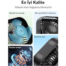 TeknoKapsül K51 Masaüstü Vantilatör 3 Kademeli 360° Döner Başlıklı USB Kablolu Soğutucu Fan Siyah