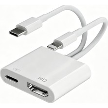 Apera CR48 2in1 iPhone ile Uyumlu & Type-C'den Hdmı'a Dijital Av Adaptörü – 4K UHD & 1080P Ses ve Görüntü Aktarıcı, Pd Şarj Girişli Tv, Monitör ve Projektör Dönüştürücü Hub