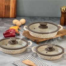 Polochef İnci Döküm Sahan Set Kapaklı 18-20-22 Cm Ins-122