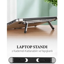Omilife 2 Kademeli Katlanabilir Yapışkanlı Laptop Standı Taşınabilir Notebook Yükseltici Tutucu