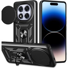 Drop Tedarik Xiaomi Redmi Note 14 Pro Plus Kılıf Pars Lens Yüzüklü Silikon - Siyah