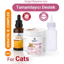 ZentiaVet Kıtten Mılk 200 gr Kedi Süt Tozu Anne Sütü Destekli (Hamile ve Yavru Kediler Için) + Biberon