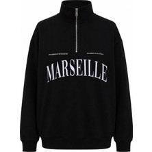 Trender Marseılle Yarım Fermuarlı Siyah Erkek Sweatshirt 27KDT1000002