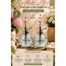 Porsima 15729 2'li Cam Sprey Şişe Seti 350 ml – Gri Cam Çiçek Bitki Sulama Püskürtücü & Sprey Yağdanlık
