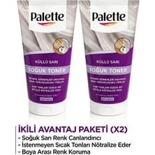 Palette Soğuk Sarı Toner 2'li Krem Set Amonyaklı Form ile 8 Yıkamaya Kadar Kalıcı Etki