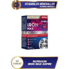 Nutraxin Iron Max 17 Mg 90 Tablet Avantajlı Paket - Gentle Iron, Vitamin C, B12, B6, 3 Aylık Kullanım