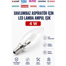 Öz Beyaz Eşya Profilo - Teka - Thor - Pera Uyumlu Davlumbaz Aspiratör Için 4 W LED Lamba Ampul Işık