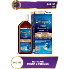 Nutraxin Omega 3 For Kids 150 ml – Yüksek DHA ve EPA A D E Vitaminli Tutti Frutti Aromalı