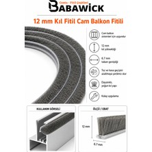Cam Balkon Kıl Fitili ve Sürgü Sistemli Kıl Fitil Taban Genişliği 6,7 Mm, Kıl Yüksekliği 6mm, 8mm, 10MM, 12MM, 15MM, 20 mm