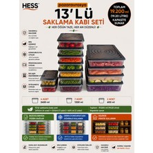 Hess Mikrodalga ve Difriz Uyumlu 13 Adet Saklama Kabı Seti 2400X4+1200X7+600x2