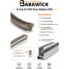 Cam Balkon Kıl Fitili ve Sürgü Sistemli Kıl Fitil Taban Genişliği 6,7 Mm, Kıl Yüksekliği 6mm, 8mm, 10MM, 12MM, 15MM, 20 mm