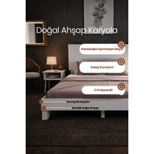 Renazzo Mobilya Alaz Model Dikey Başlıklı Masif Ahşap Karyola Kolay Kurulum Fırınlanmış Ithal Sibirya Çamı 120X200 Yatak Uyumlu