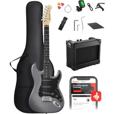 Odea Donner Dst-80 Elektro Gitar, 39 cm Başlangıç Elektro Gitar Kiti ile Amplifikatör, Klasik Sss Manyetik, Gig Çantası, Tuner, Capo, Askı, Penalar ve Ücretsizçevrimiçi Dersler