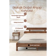 Renazzo Mobilya Lotus Model Masif Ahşap Karyola Kolay Kurulum Fırınlanmış Ithal Sibirya Çamı 120X200 Yatak Uyumlu