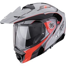 Scorpion Adx-2 Kamps Adv Motosiklet Kaskı Gri  Kırmızı
