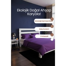 Renazzo Mobilya Urban New Model Masif Ahşap Karyola Kolay Kurulum Fırınlanmış Ithal Sibirya Çamı 120X200 Yatak Uyumlu