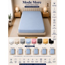 Mode More Mavi Renkli %100 Pamuklu Penye Lastikli Çarşaf 30-35 cm Yüksek Kenar (Tek Kişilik- Çift Kişilik -Battal ve King Ebat)