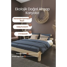 Renazzo Mobilya Damla Model 2 Başlıklı Masif Ahşap Karyola Kolay Kurulum Fırınlanmış Ithal Sibirya Çamı 120X200 Yatak Uyumlu