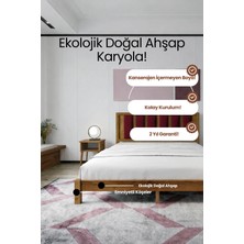 Renazzo Mobilya Ori̇on Model Bordo Puf Başlıklı Masif Ahşap Karyola Kolay Kurulum Fırınlanmış Ithal Sibirya Çamı 90X190 Yatak Uyumlu