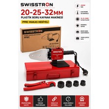 SwissTron Plastik Boru Kaynak Seti 2000W – Pprc 20/25/32 mm Pafta Isı Ayarlı Metal Çantalı Süper Set