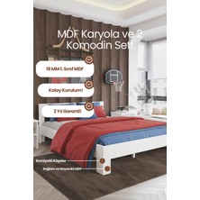 Renazzo Mobilya Letto Çift Kişilik Mdf Karyola ve 2 Komodinli Set