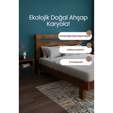 Renazzo Mobilya Urban New Model Masif Ahşap Karyola Kolay Kurulum Fırınlanmış Ithal Sibirya Çamı 90X190 Yatak Uyumlu