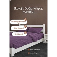 Renazzo Mobilya Natura Model Masif Ahşap Karyola Kolay Kurulum Fırınlanmış Ithal Sibirya Çamı 90X200 Yatak Uyumlu