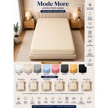 Mode More Krem Renkli %100 Pamuklu Penye Lastikli Çarşaf 30-35 cm Yüksek Kenar (Tek Kişilik- Çift Kişilik -Battal ve King Ebat)