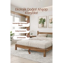 Renazzo Mobilya Mi̇rage Model Masif Ahşap Karyola Kolay Kurulum Fırınlanmış Ithal Sibirya Çamı 120X200 Yatak Uyumlu