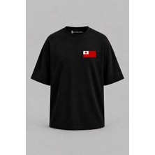 Bahriyeli Collection Oversize Tonga Bayrağı Cep Baskılı Unisex T-Shirt