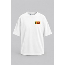 Bahriyeli Collection Oversize Sri Lanka Bayrağı Cep Baskılı Unisex T-Shirt